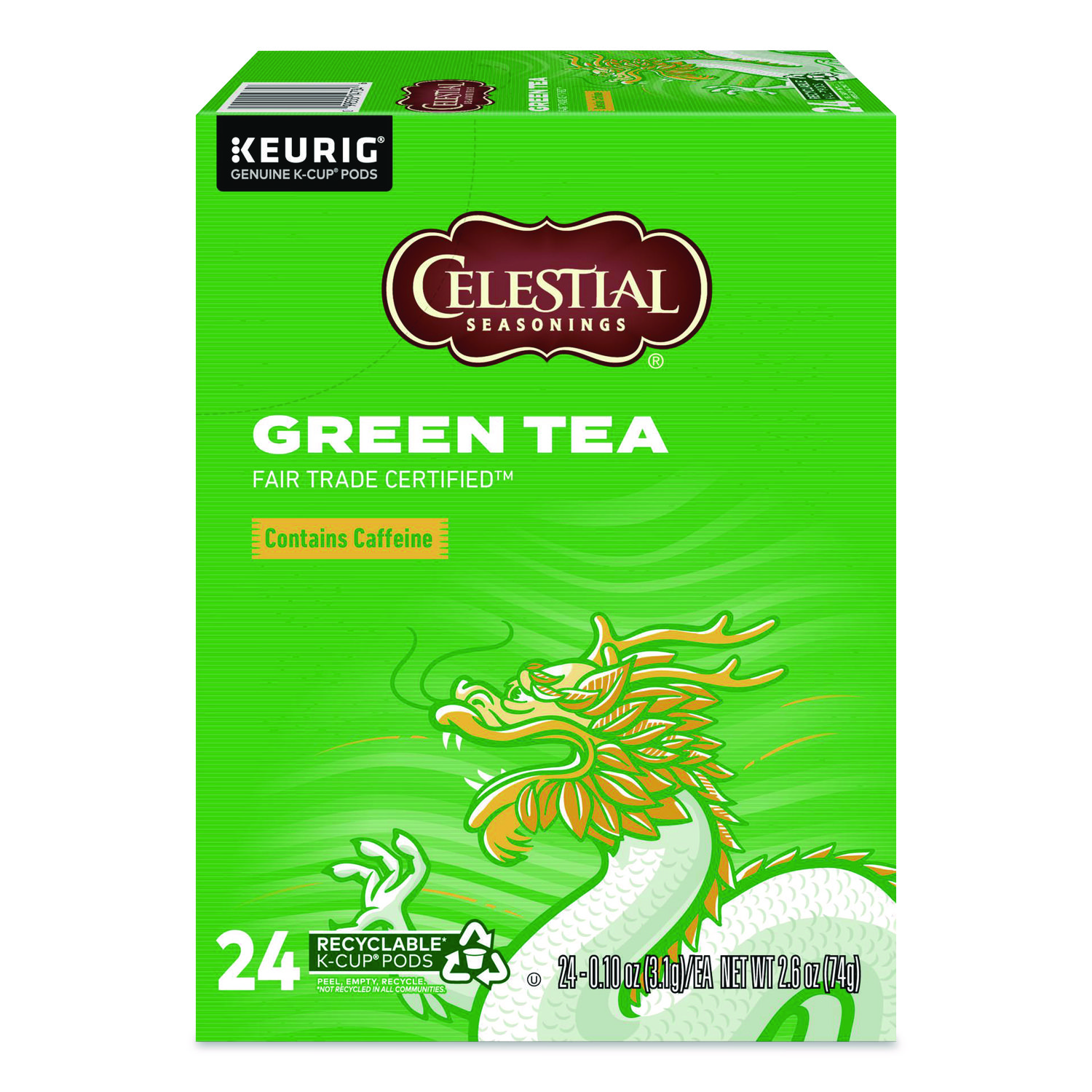 Green Tea K-Cups, 24/Box