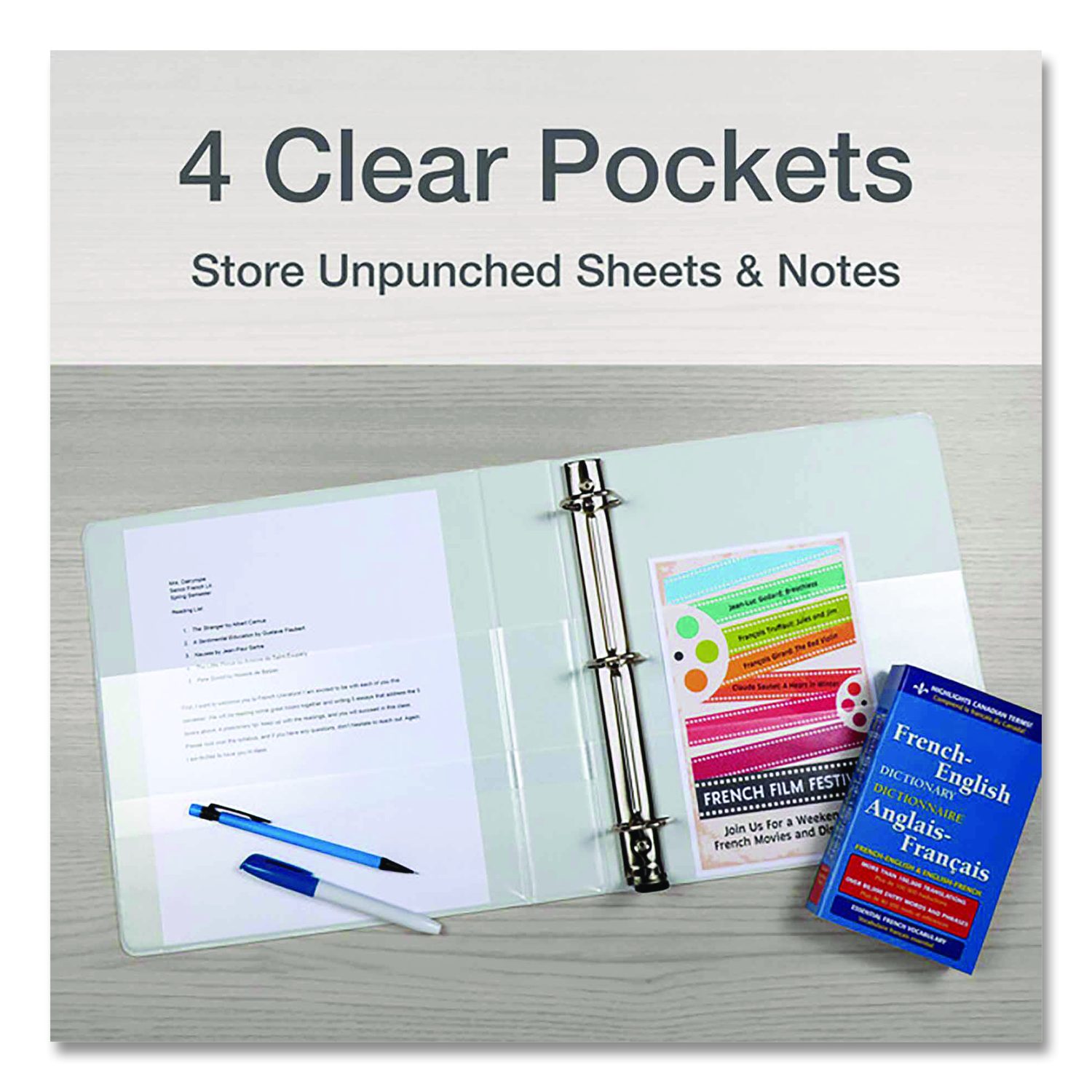 Cardinal® Premier Easy Open ClearVue Locking SlantD Ring Binder, 3