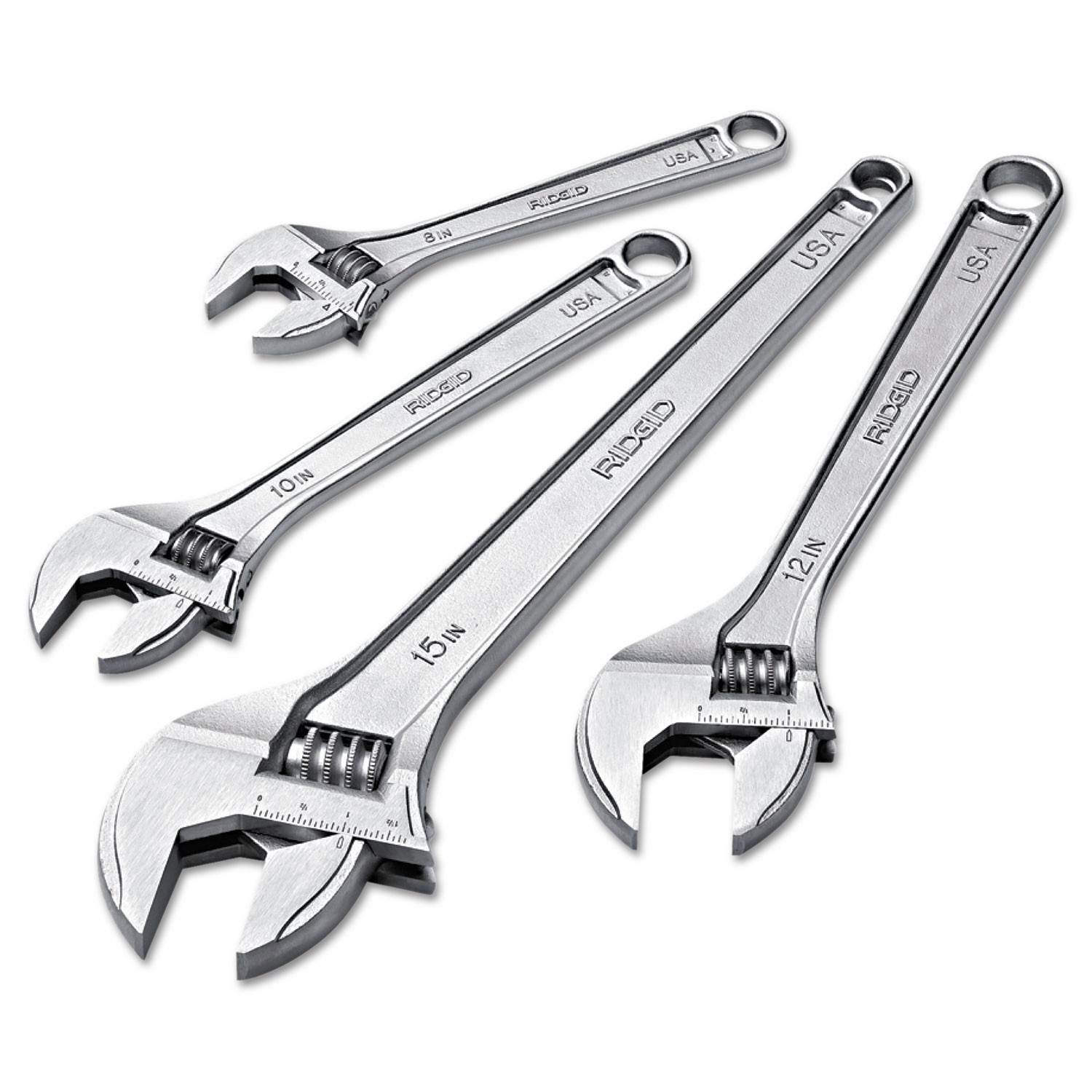 RIDGID Adjustable Wrench, 18 Long, 2 7/16 Jaw Capacity, Chrome Finish