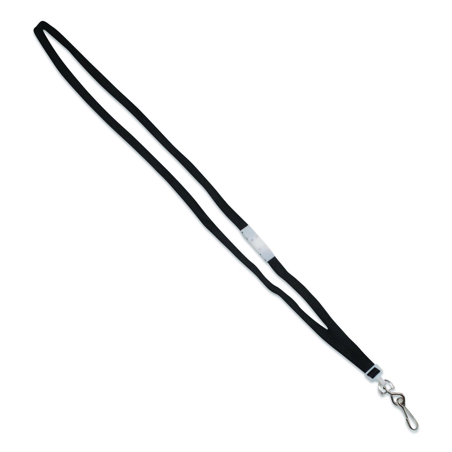 Deluxe Safety Lanyards, Metal J-Hook Style, 36" Long, Black, 24/Box