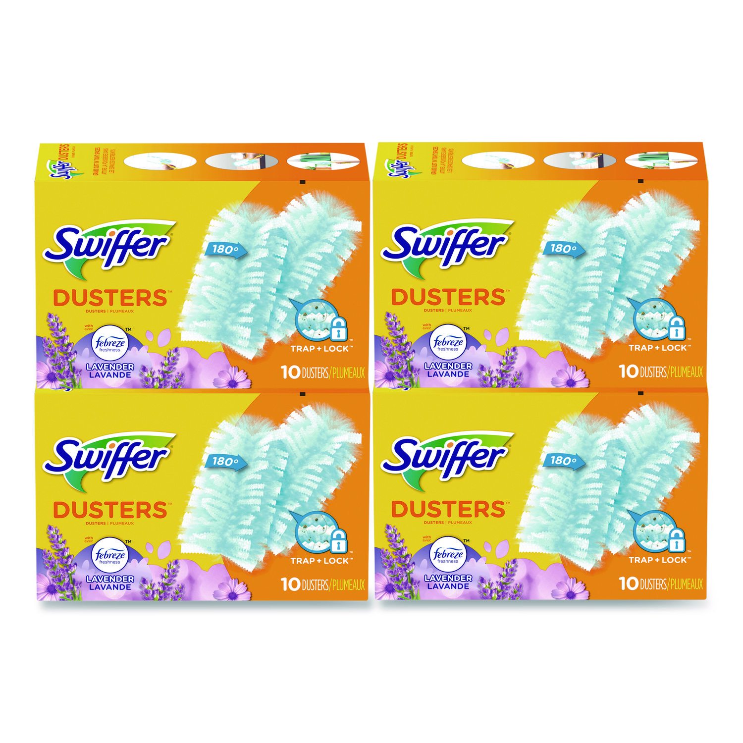 Dusters Refill, DustLock Fiber, Lavender Vanilla Scent, Light Blue, 10/Box, 4 Boxes/Carton