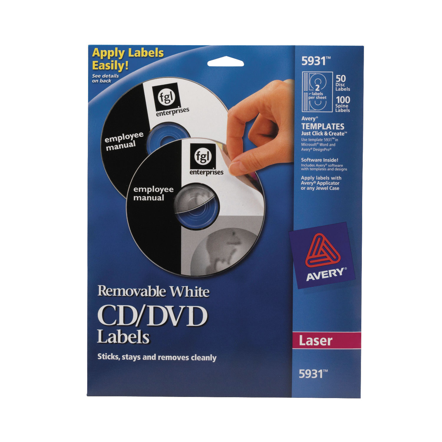 Laser CD Labels, Matte White, 50/Pack