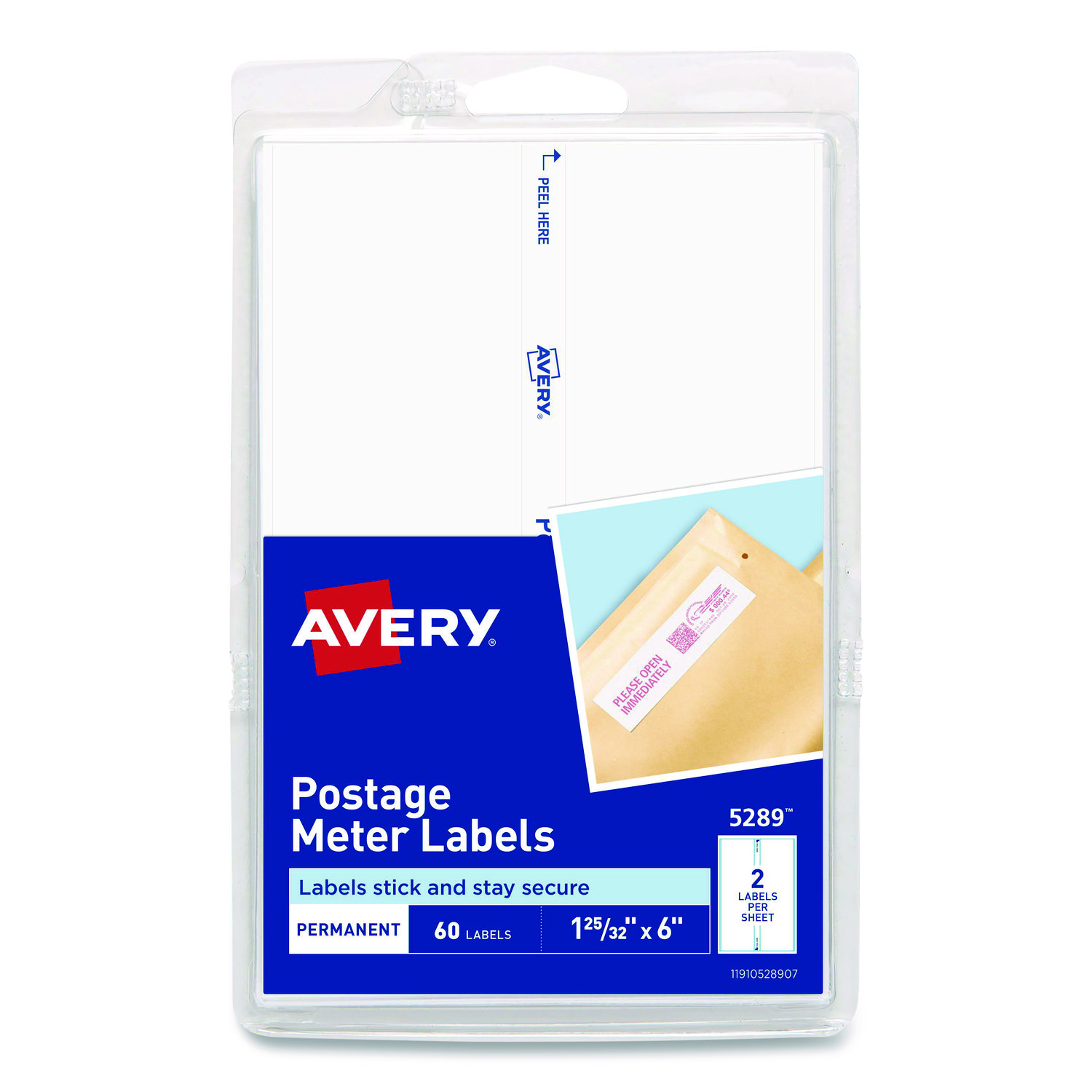 Postage Meter Labels for Personal Post Office, 1.78 x 6, White, 2/Sheet, 30 Sheets/Pack, (5289)