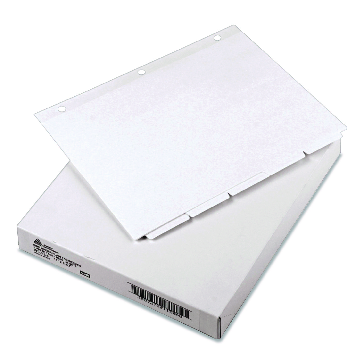 Write and Erase Plain-Tab Paper Dividers, 5-Tab, 11 x 8.5, White, 36 Sets