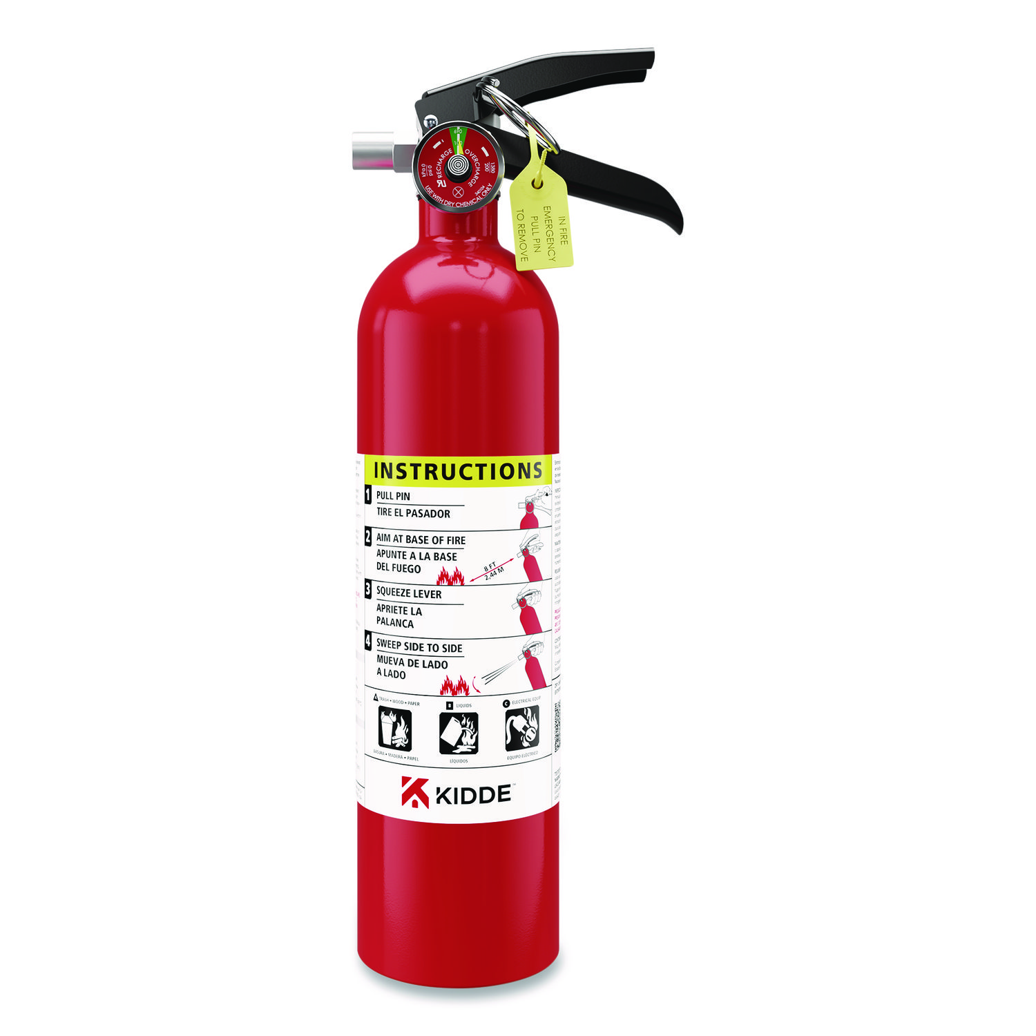 Kidde ProLine Dry-Chemical Commercial Fire Extinguisher, 1-A, 10-B:C