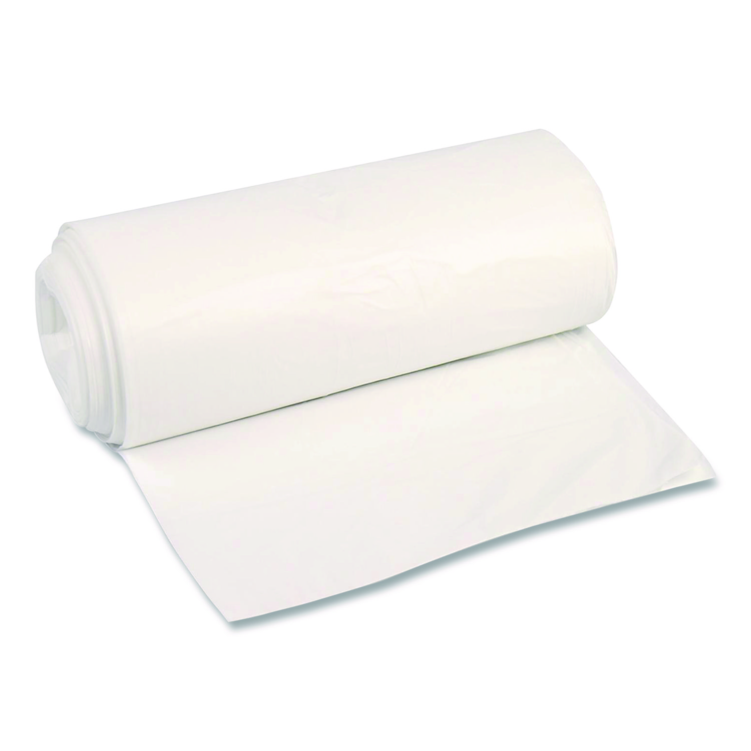 High-Density Can Liners, 56 gal, 16 mic, 43 x 48, Natural, Perforated Roll, 200/Carton
