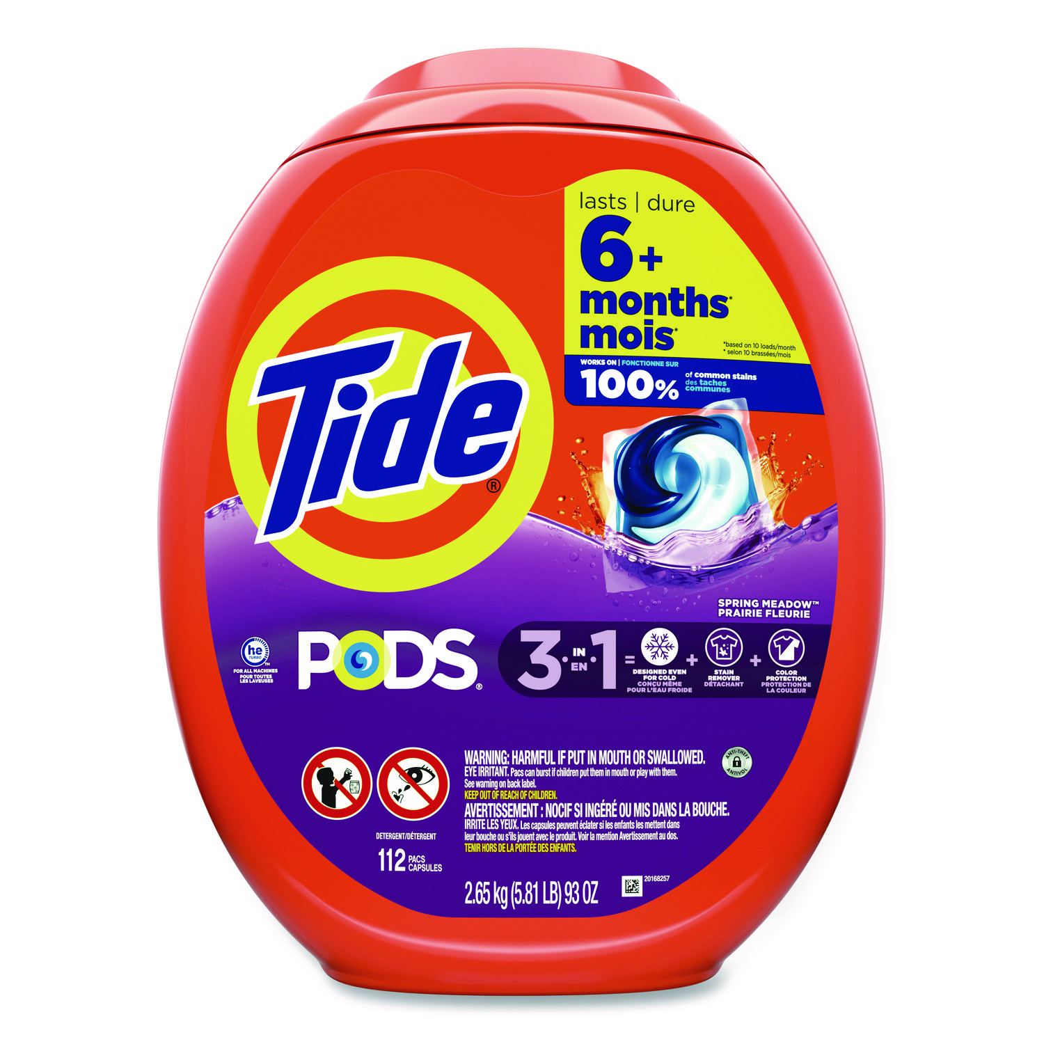 PODS Laundry Detergent, Spring Meadow Scent, 112 Pods/Tub