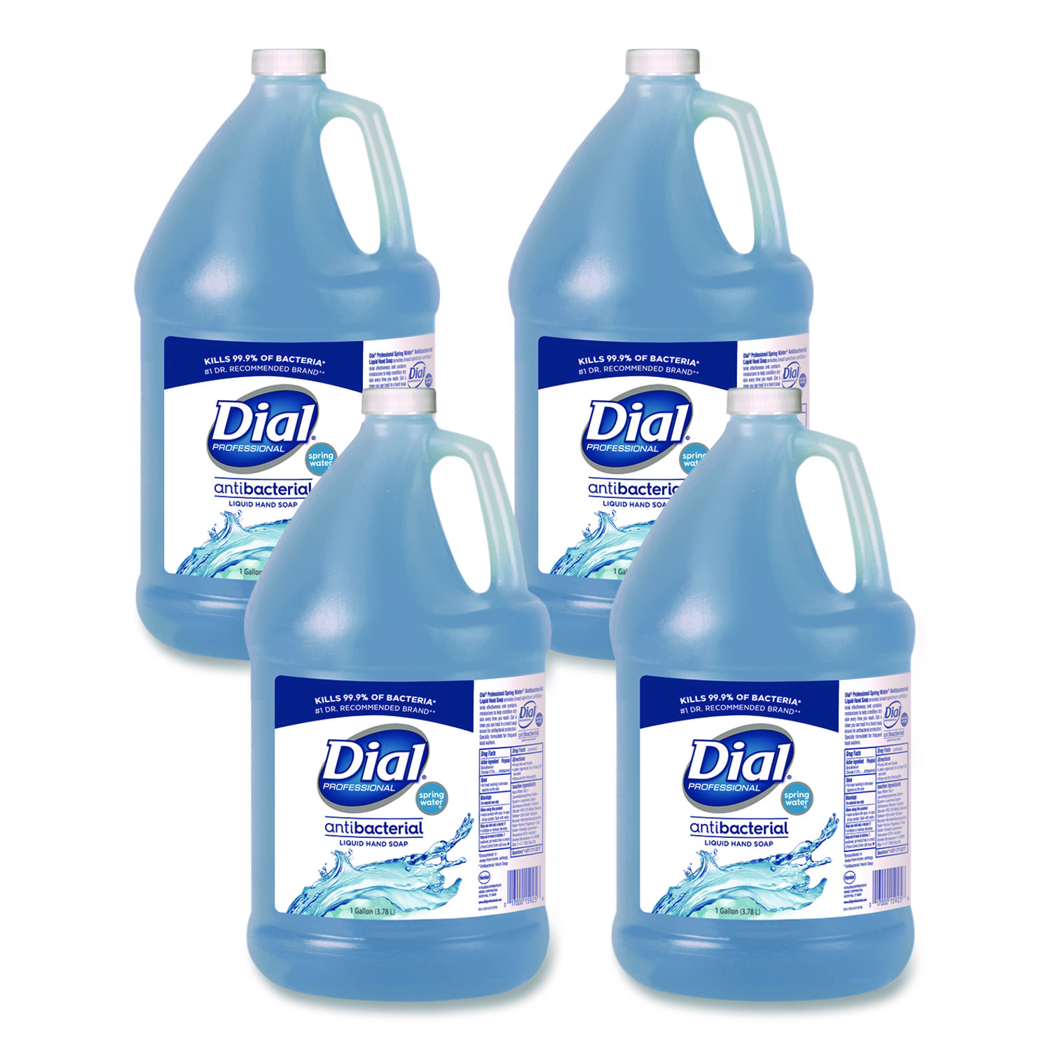 Antibacterial Liquid Hand Soap, Spring Water Scent, 1 gal, 4/Carton