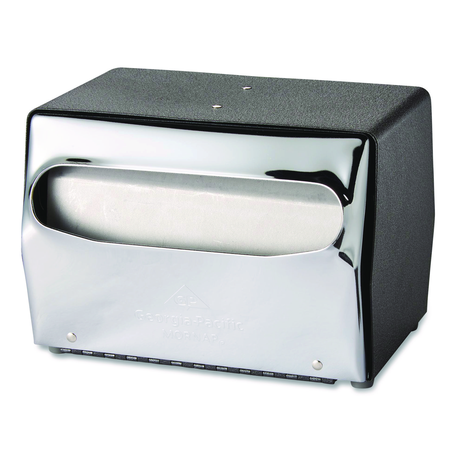 Tabletop Napkin Dispenser, 7.5 x 6 x 5.37, Black/Chrome