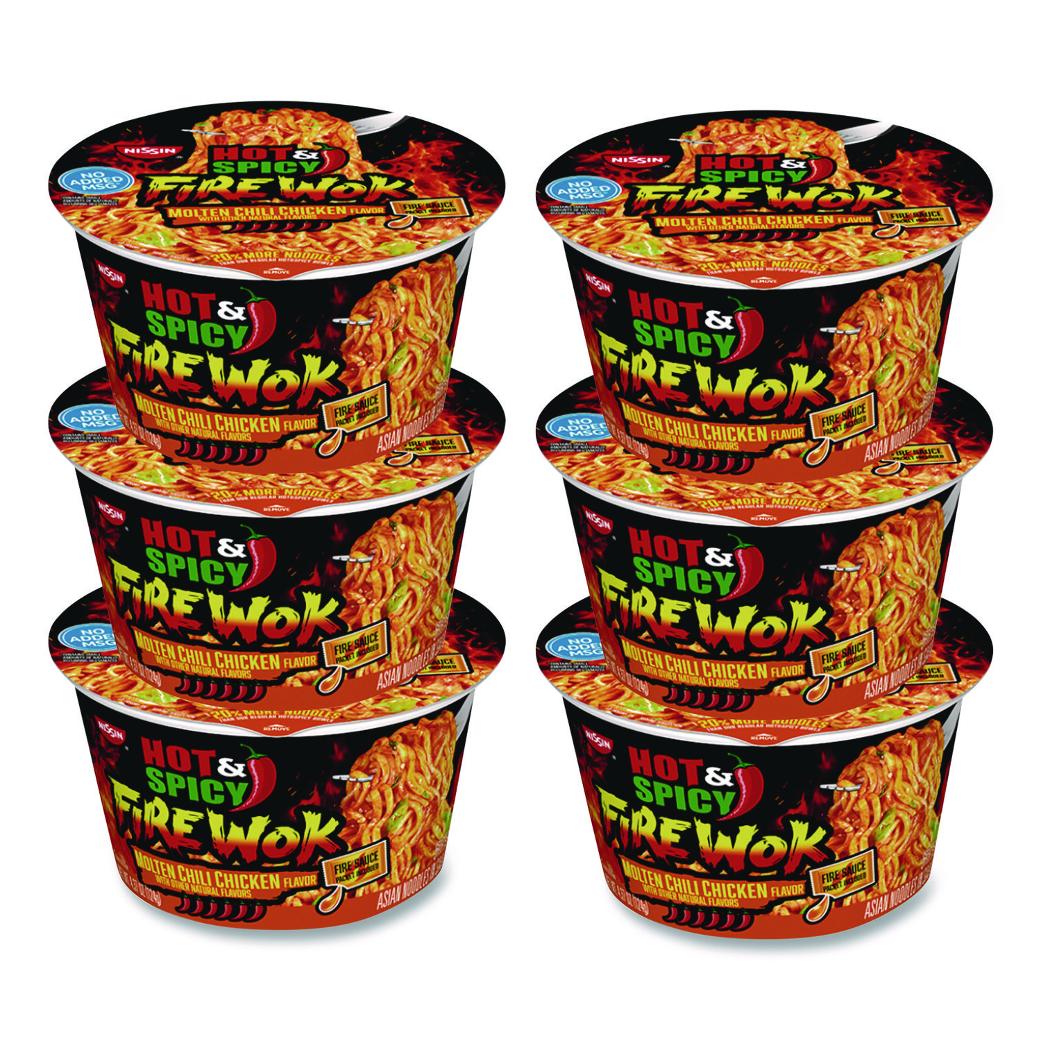 Hot and Spicy Fire Wok Molten Chili Chicken, 4.37 oz Bowl, 6/Carton