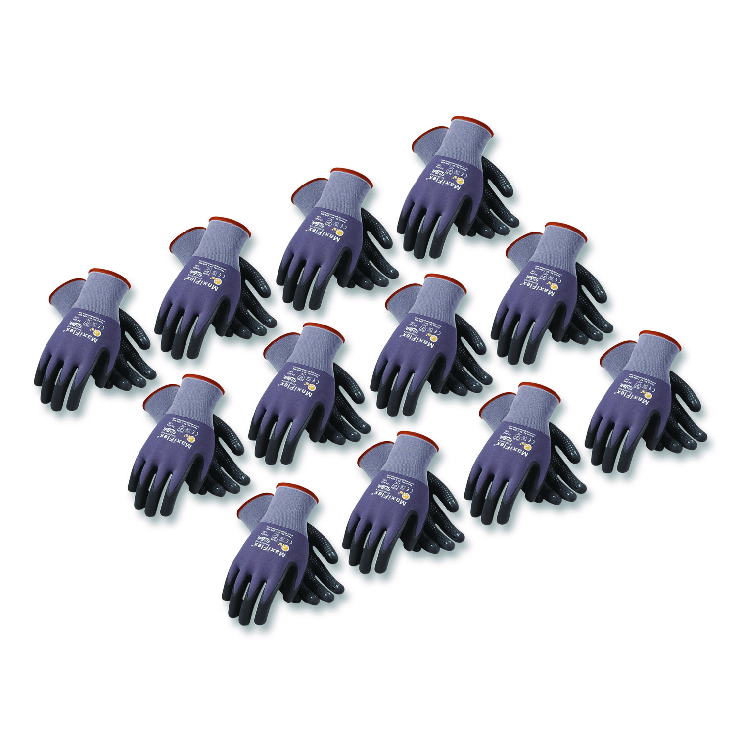 Ultimate Seamless Knit Nylon Gloves, Nitrile MicroFoam Grip: Palm/Fingers, EN388: 4131, Small, Gray, 12 Pairs