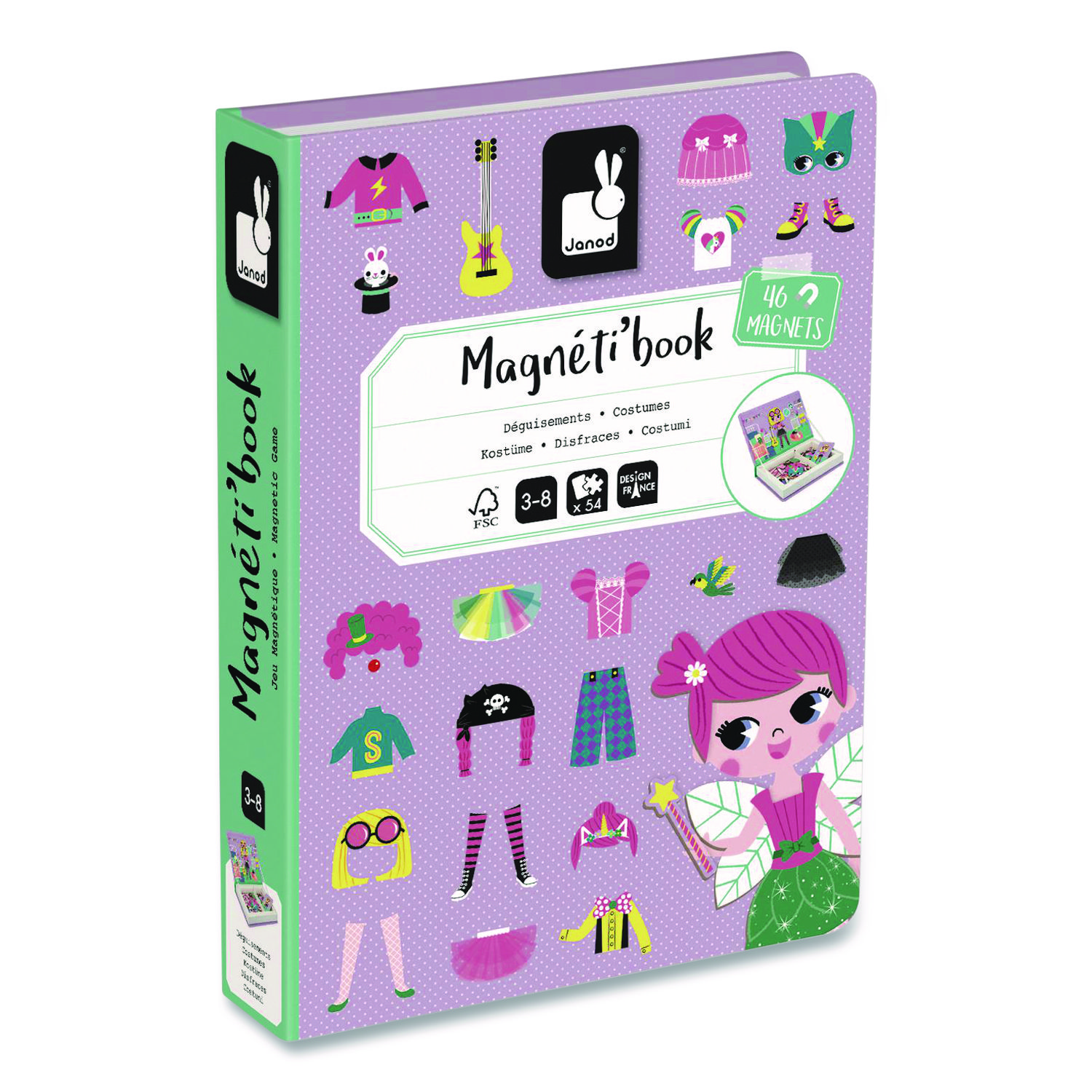 Magneti'books, Girl's Costumes, Ages 3 to 8, 54 Pieces