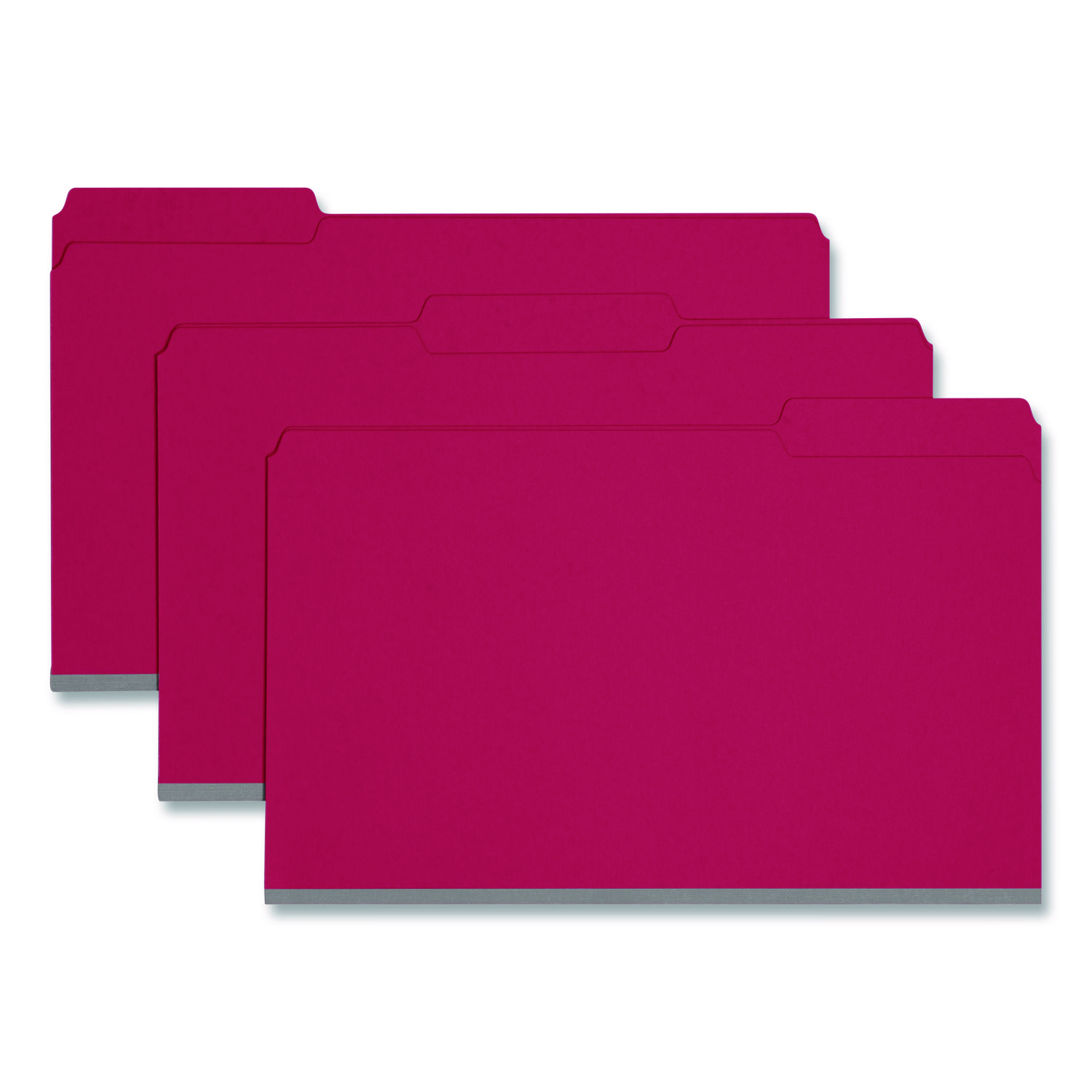 Expanding Recycled Heavy Pressboard Folders, 1/3-Cut Tabs: Assorted, Legal Size, 1" Expansion, Bright Red, 25/Box