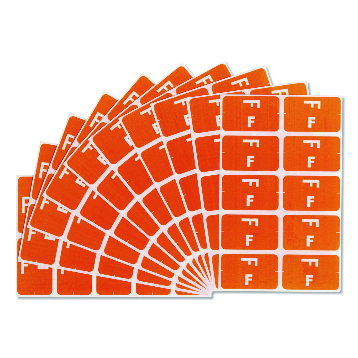AlphaZ Color-Coded Second Letter Alphabetical Labels, F, 1 x 1.63, Orange, 10/Sheet, 10 Sheets/Pack