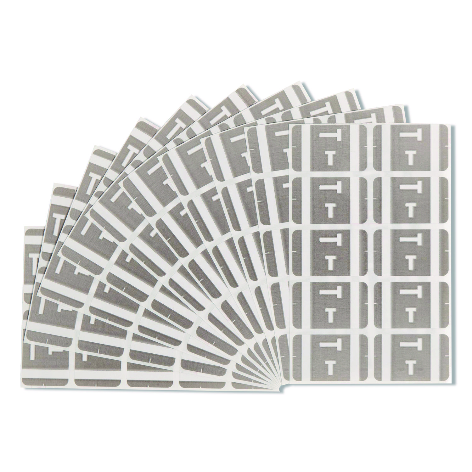 AlphaZ Color-Coded Second Letter Alphabetical Labels, T, 1 x 1.63, Gray, 10/Sheet, 10 Sheets/Pack