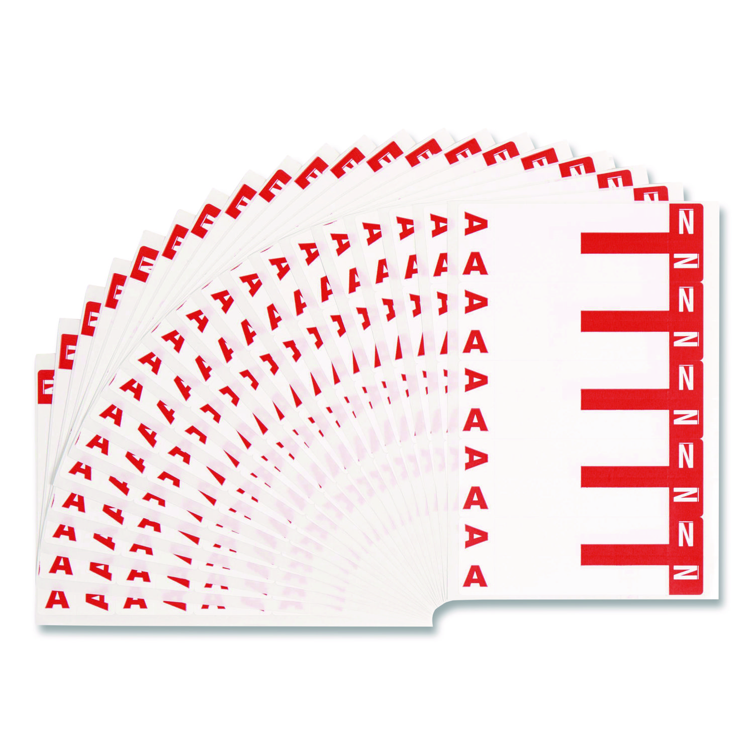 AlphaZ Color-Coded First Letter Combo Alpha Labels, A/N, 1.16 x 3.63, Red/White, 5/Sheet, 20 Sheets/Pack