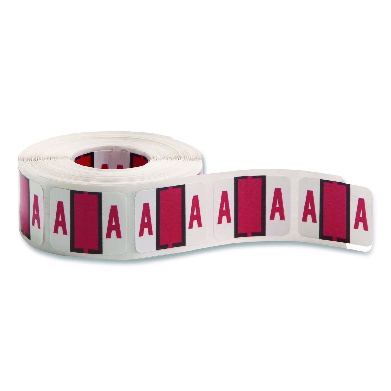 A-Z Color-Coded End Tab Filing Labels, A, 1 x 1.25, White, 500/Roll