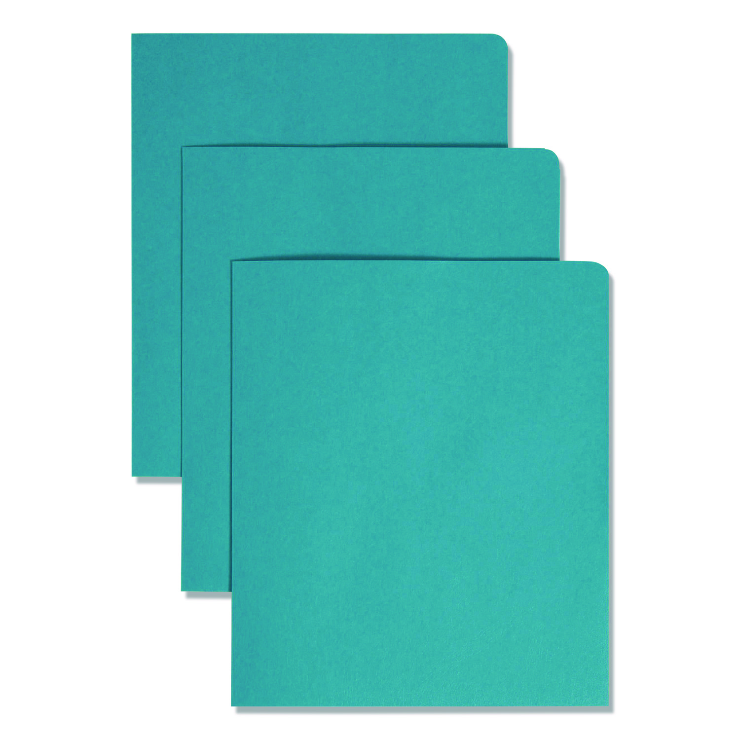 Two-Pocket Folder, Textured Paper, 100-Sheet Capacity, 11 x 8.5, Teal, 25/Box