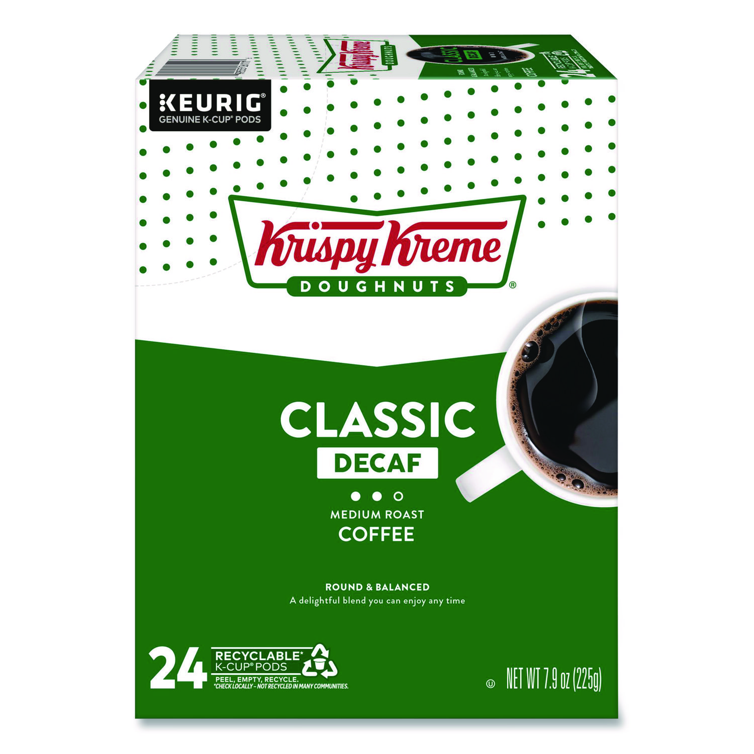 Classic Decaf Coffee K-Cups, Medium Roast, 24/Box