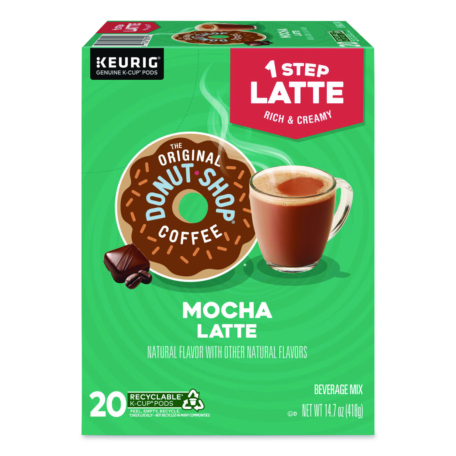 Mocha One Step Latte K-Cup, Vanilla, 20/Box