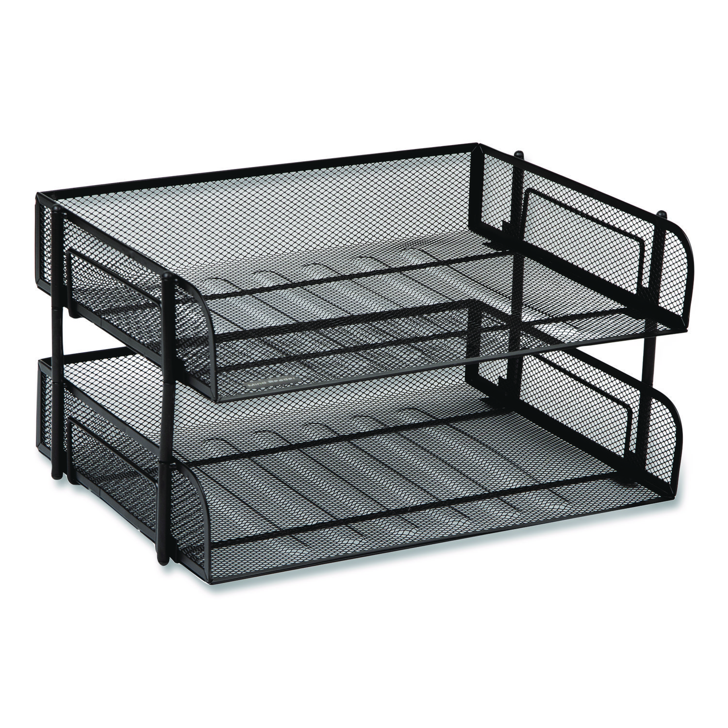 Stackable Paper Desk Tray Organizer, Letter Size, 10 x 13.5 x 2.5, Black, 2/Pack