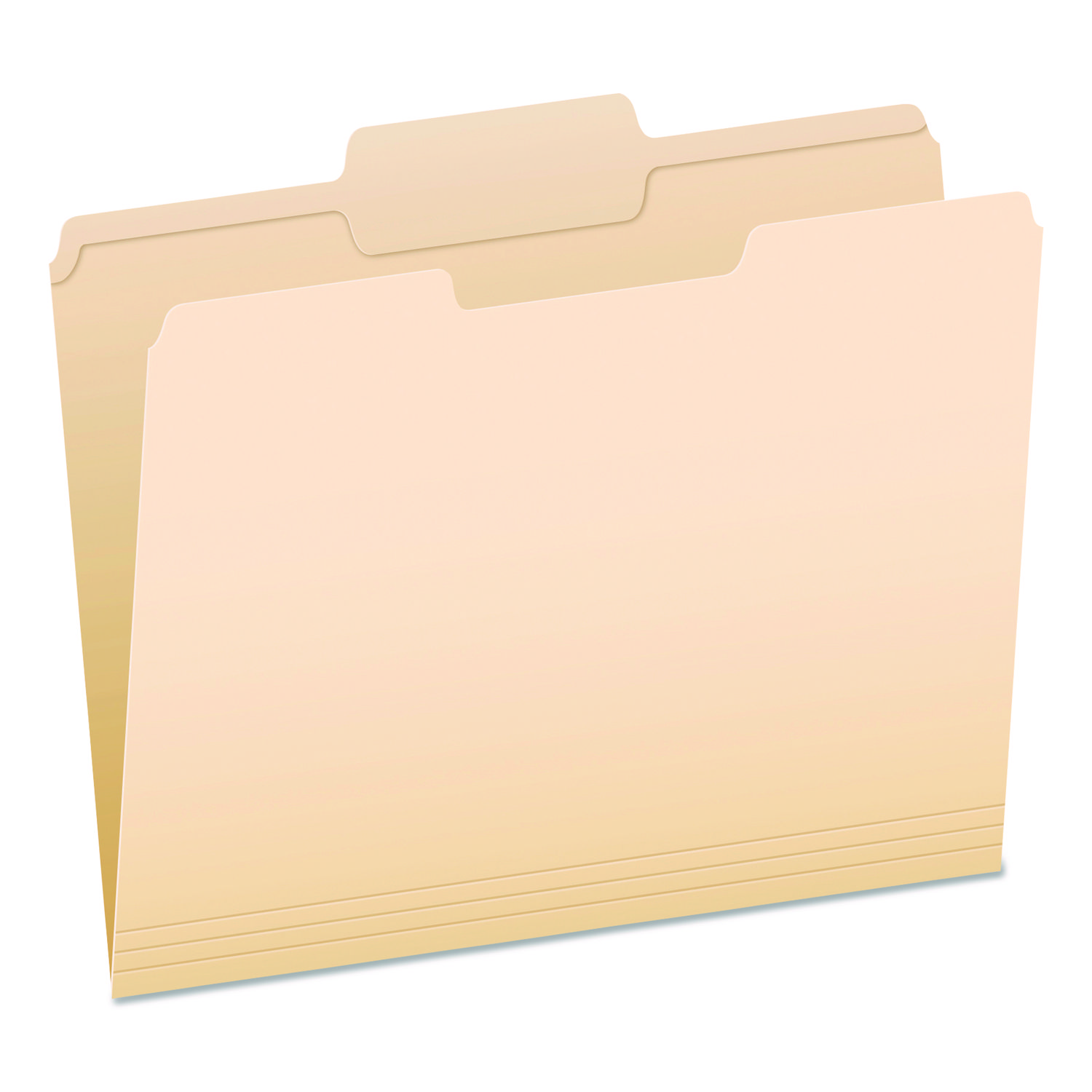 Reinforced Top Tab Manila File Folders, 1/3-Cut Tabs: Center Position, Letter Size, Manila, 100/Box