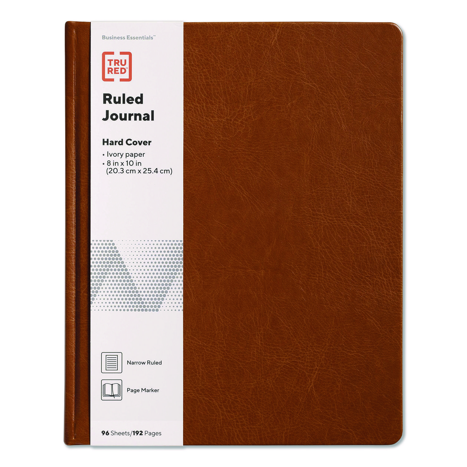 Hardcover Business Journal with Elastic Closure, 1-Subject, Narrow Rule, Cognac Cover, (96) 10 x 8 Sheets