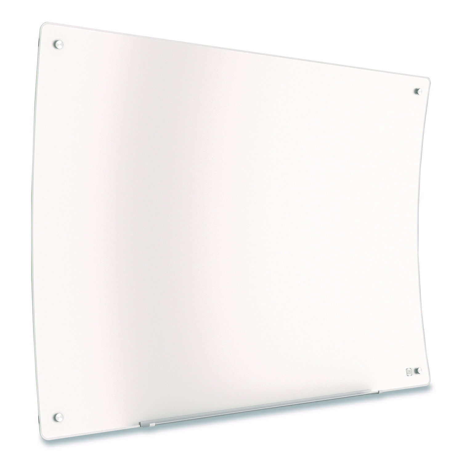 Curved Magnetic Glass Dry Erase Board, 3 ft x 4 ft, White Surface