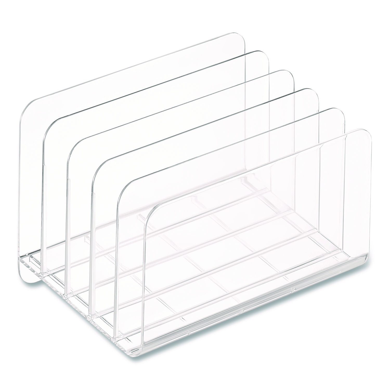 5-Compartment Plastic Incline Sorter, 8.5 x 11 Size, 6.26 x 9.49 x 6.5, Clear