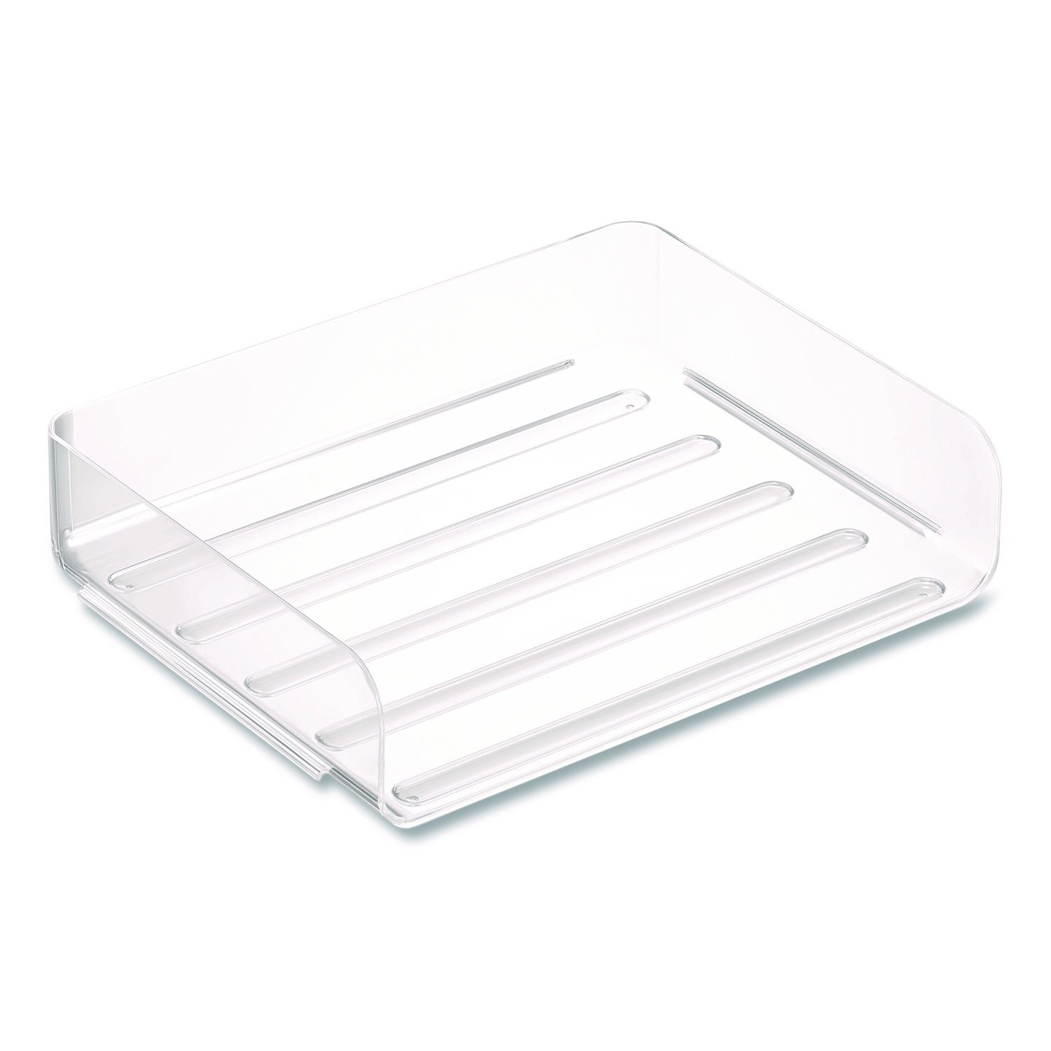 Clear Side Load Stackable Plastic Letter Tray, Letter Size, 9.72 x 12.63 x 3.01