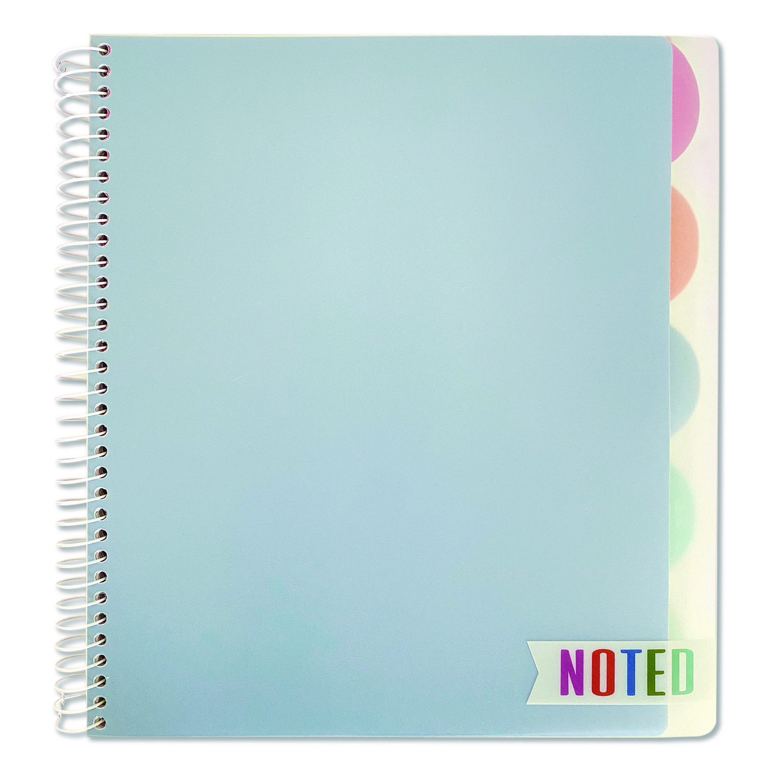 Noted Five-Subject Spiral Notebook, Medium/College Rule, Randomly Assorted Cover Color, (150) 11 x 8.5 Sheets
