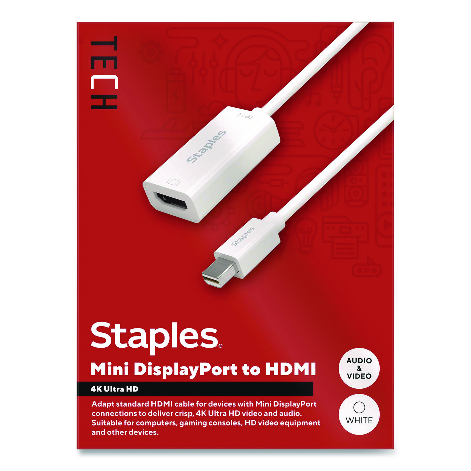 Mini DisplayPort to HDMI Audio/Video Adapter, 6", White