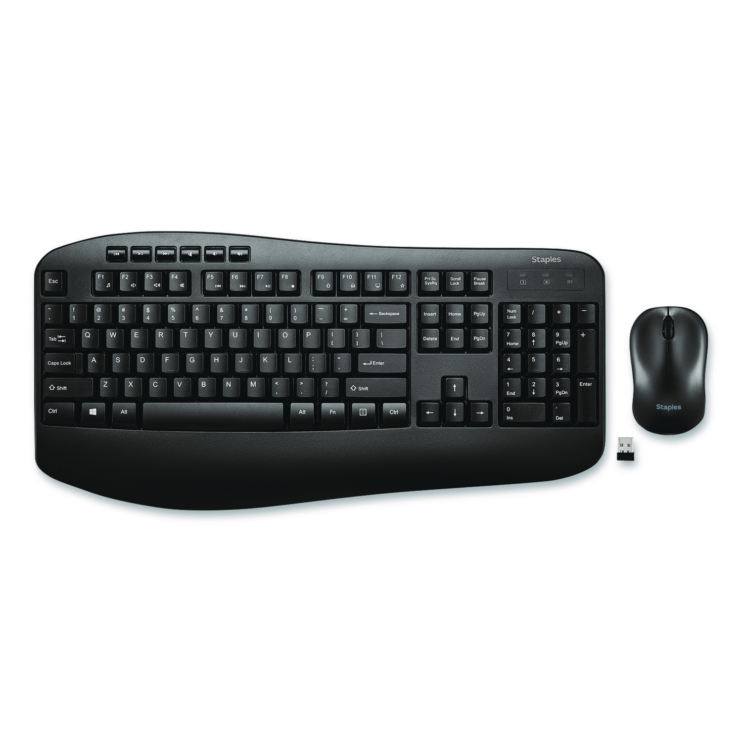 Wireless Keyboard and Optical Mouse Combo, 2.4 GHz Frequency/33 ft Maximum Wireless Range, Black