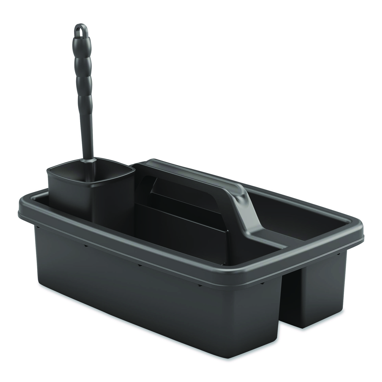 Toilet Brush Caddy Kit, 8" Handle, Black