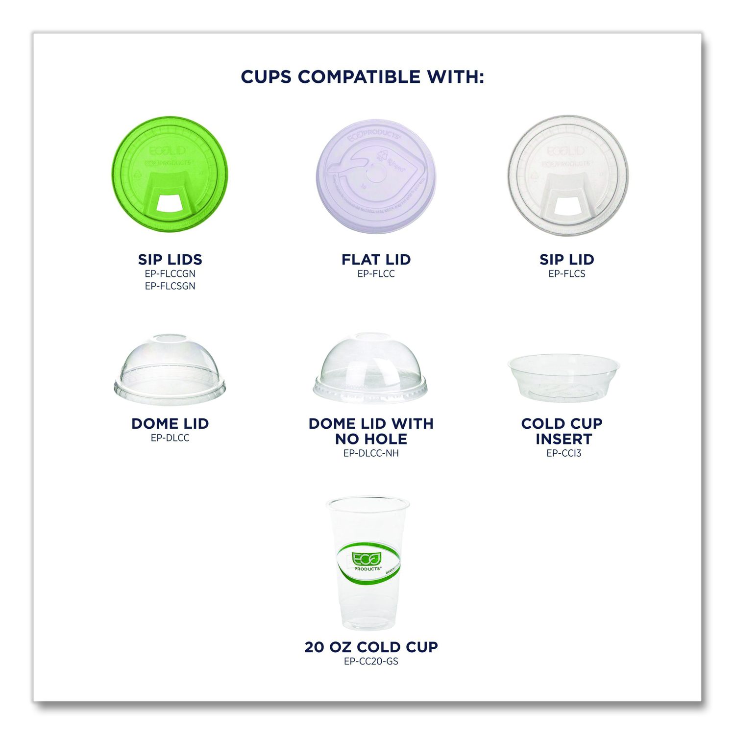 GreenStripe Renewable and Compostable Cold Cups, 20 oz, Plastic, Clear ...