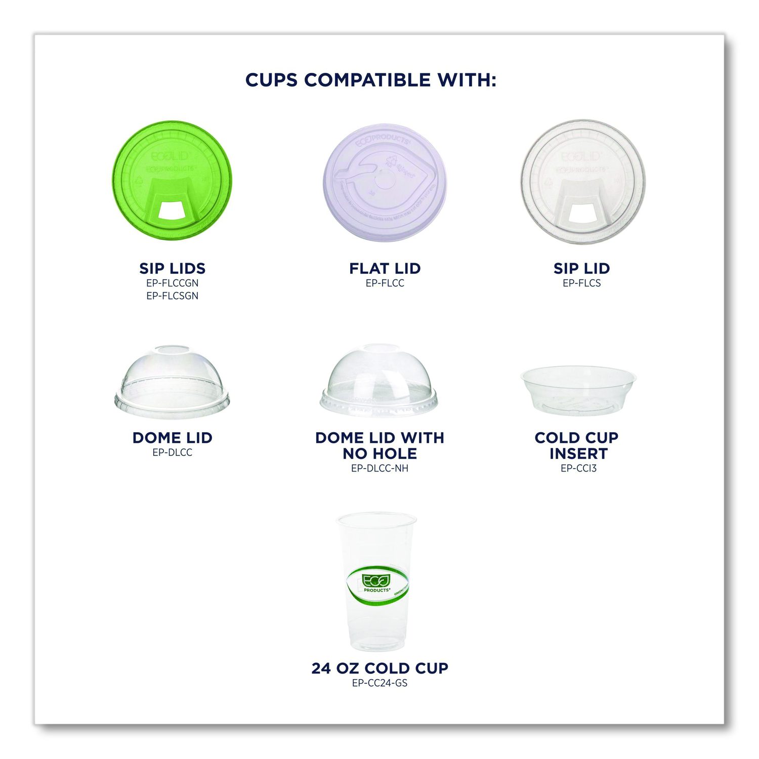 GreenStripe Renewable and Compostable PLA Cold Cups, 24 oz, Plastic ...