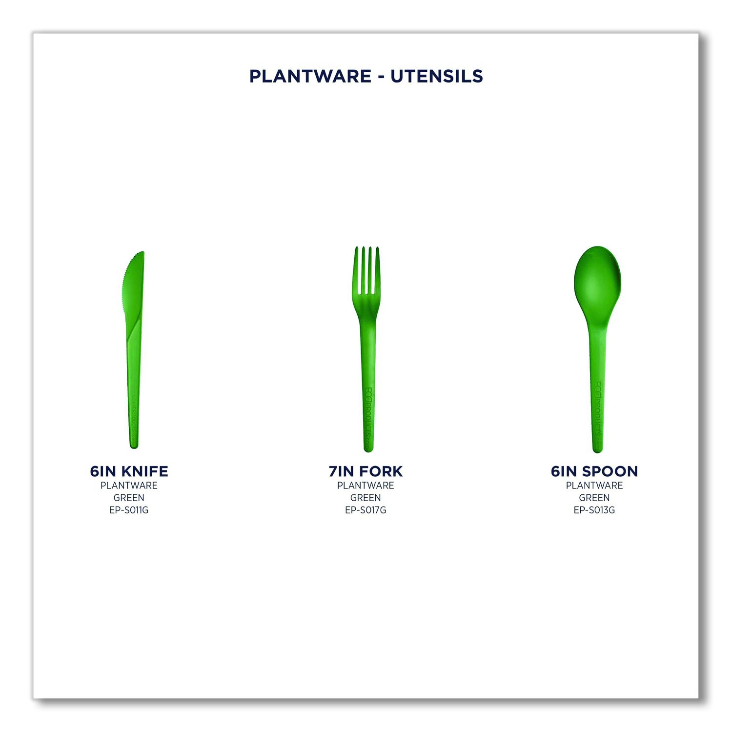 Eco-Products® Plantware Compostable Cutlery, Knife, Plastic, Green ...