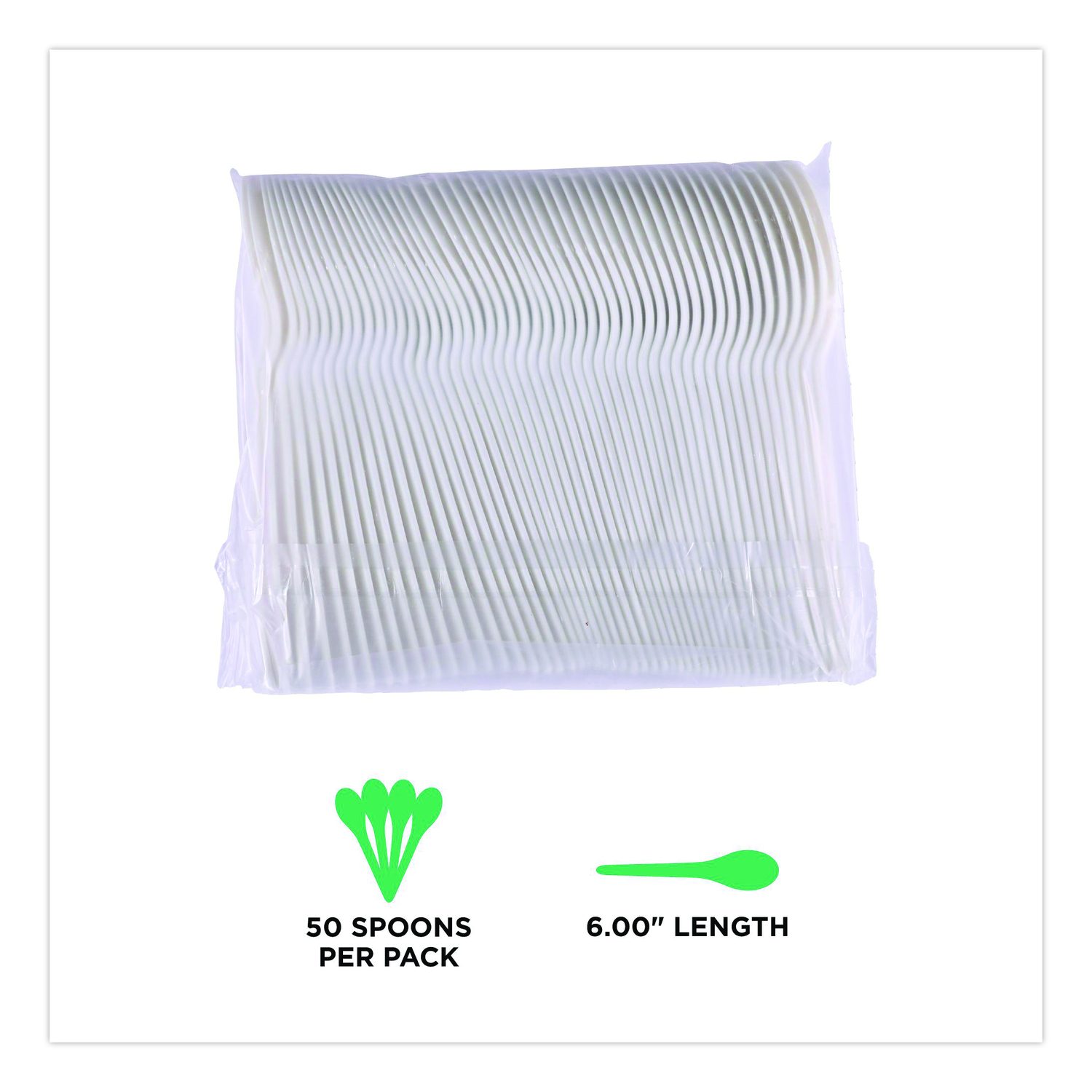 Eco-Products® Plantware Compostable Cutlery, Spoon, Plastic, Pearl ...