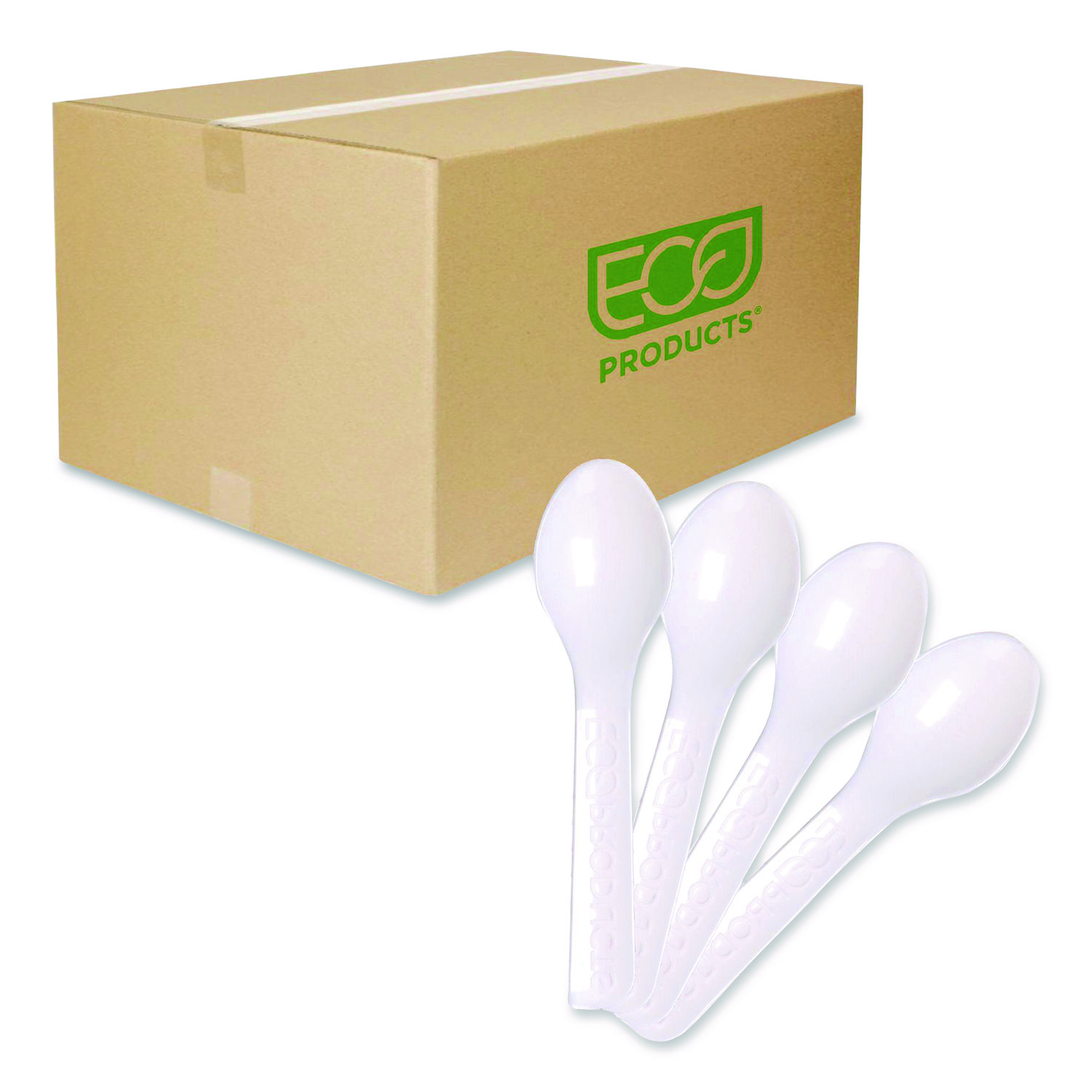 Plantware CPLA Tasting Spoon, Plastic, 3", White, 2,000/Carton
