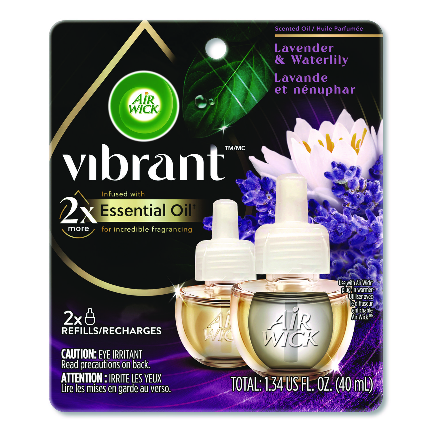 Scented Oil Refill, Lavender and Waterlily, 0.67 oz, 2/Pack