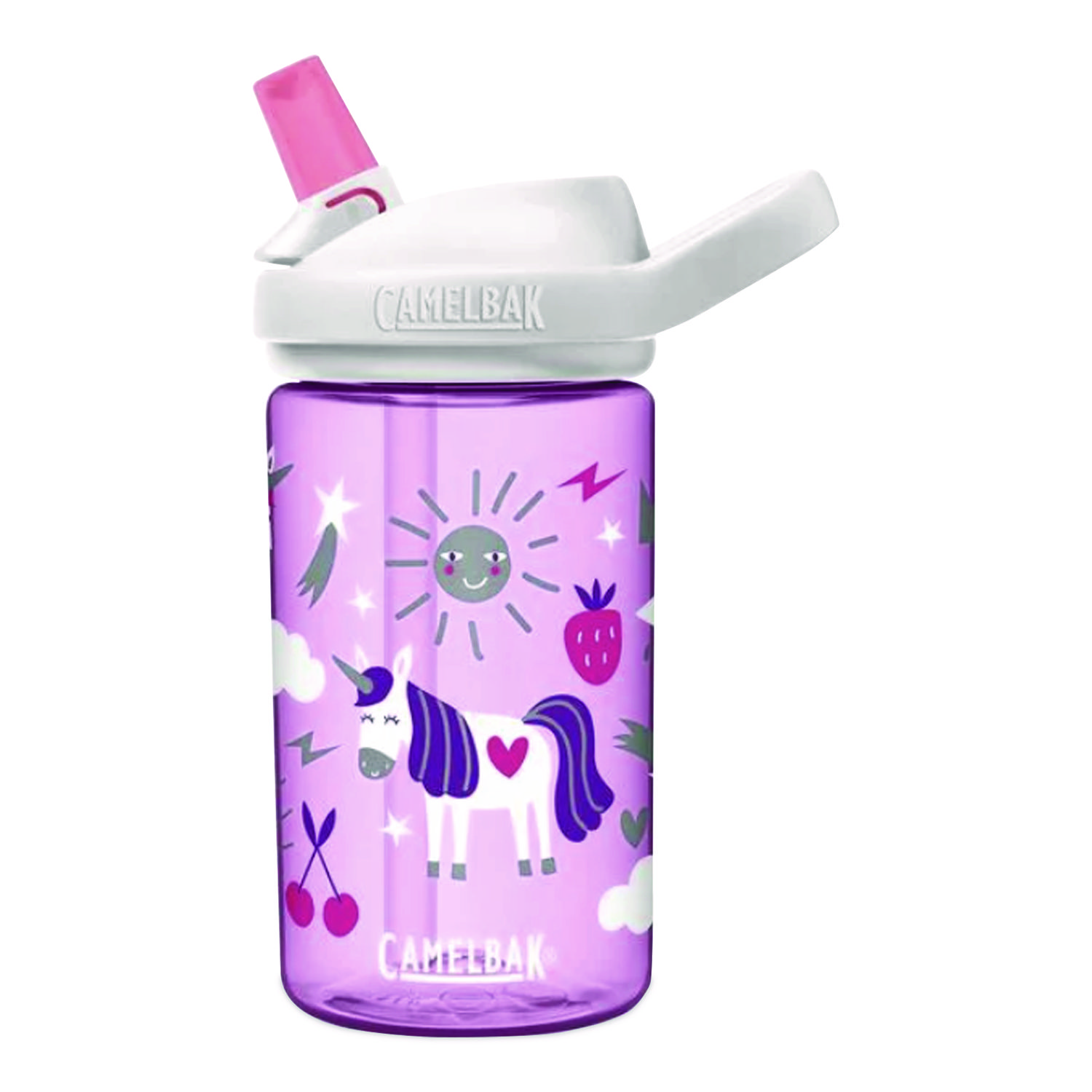 Eddy + Kids Water Bottle, Unicorn Design, 12 oz, Multicolor