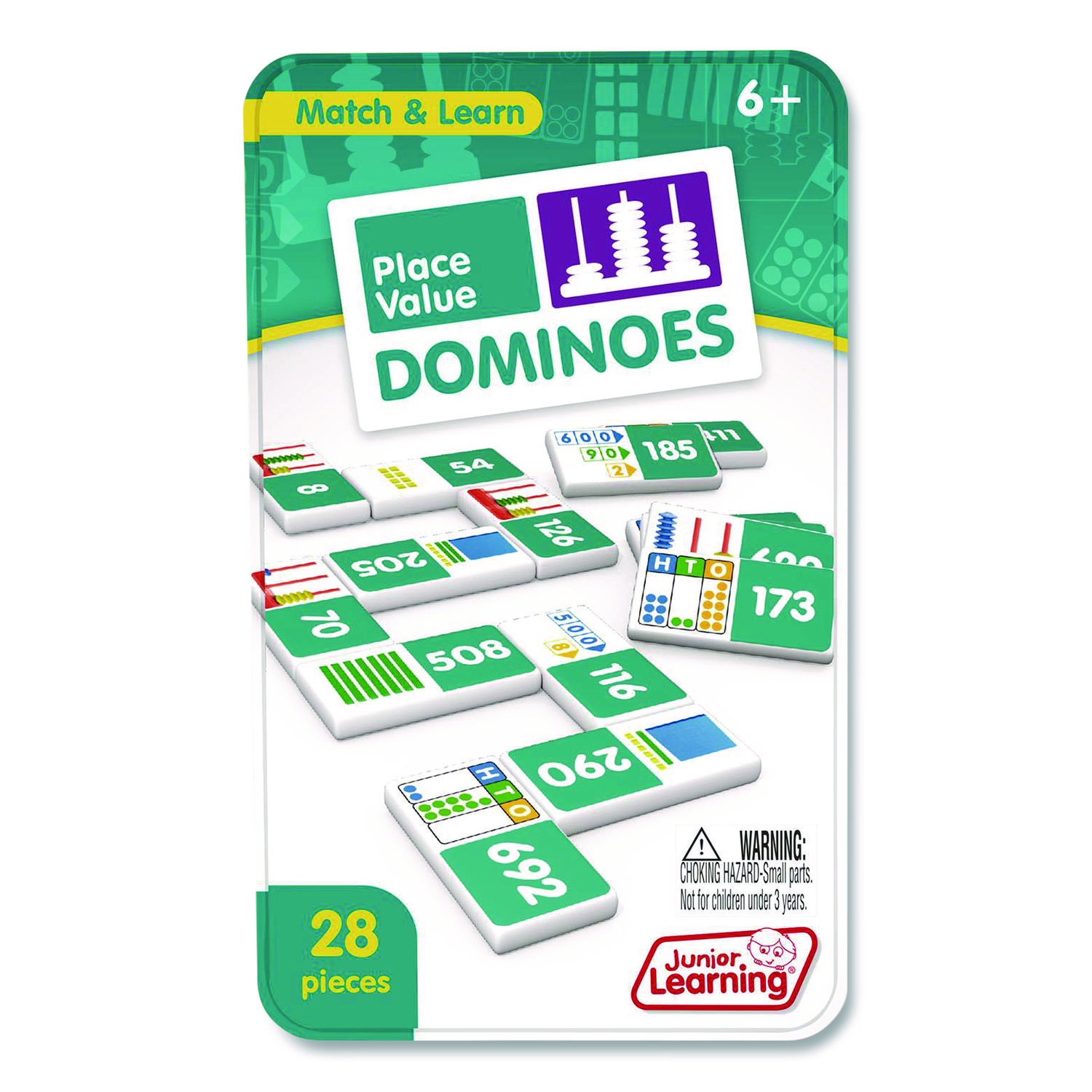 Place Value Dominoes, 1 to 2 Players, Grades 1 to 7, 28 Pieces
