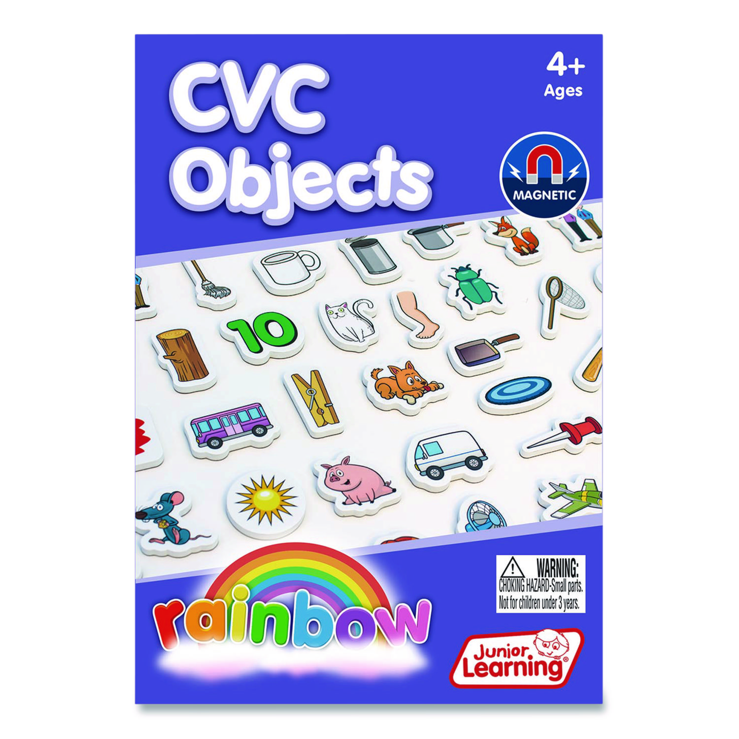 Rainbow CVC Objects, +/- 1.6" Tall, Assorted Objects and Object Colors, White Background, 40 Pieces