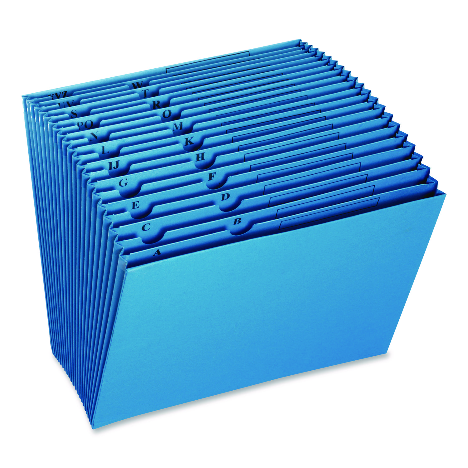 Colored Standard Reinforced Expanding Wallet, 21 Sections, 1/3-Cut Straight Tabs, Letter, Blue