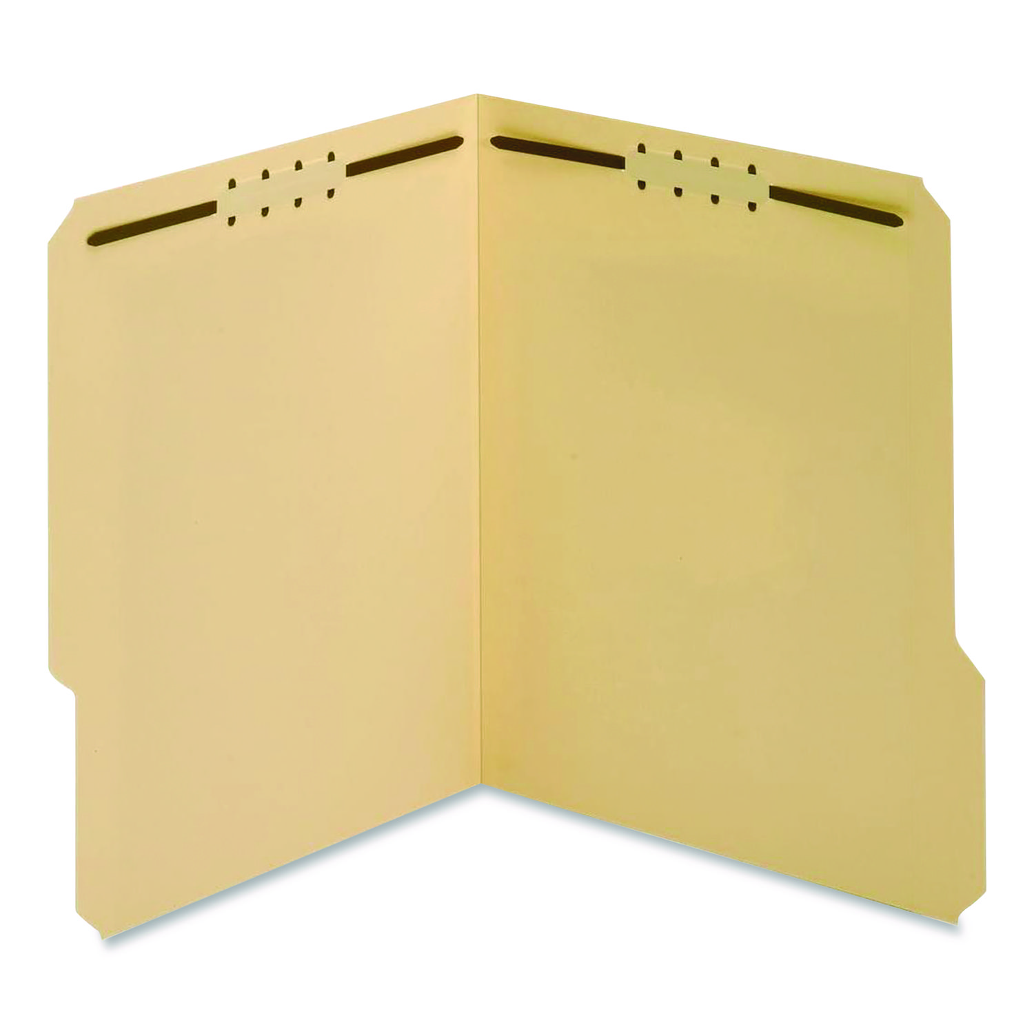 Manila Fastener Folders, 1/3-Cut Tab: Assorted, Expands 0.75", 2 Fasteners, Letter Size, Manila, 50/Box