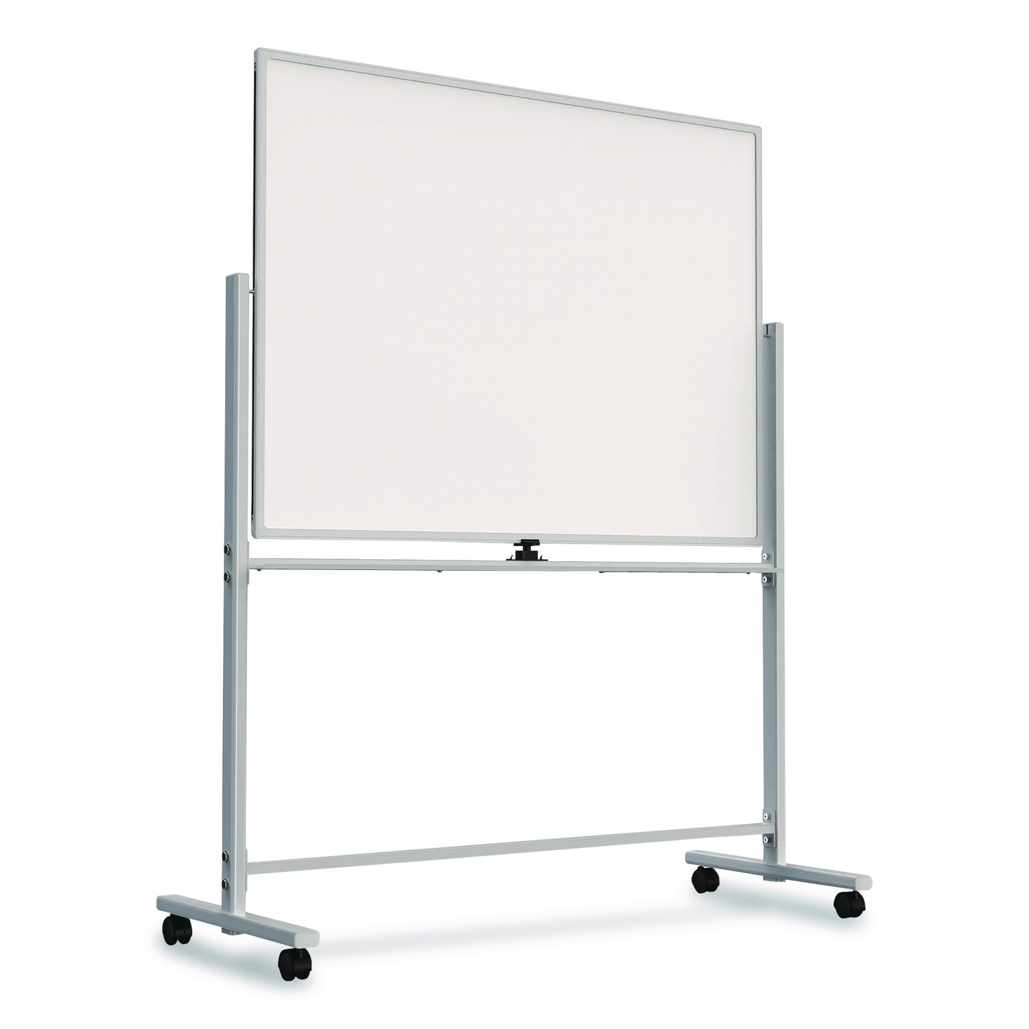 Magnetic Steel Mobile Dry Erase Board, 4 ft x 3 ft, White Surface, Aluminum Frame