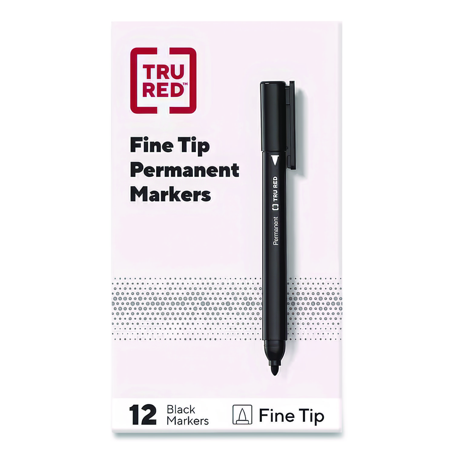 Permanent Marker, Pen-Style, Fine Bullet Tip, Black, Dozen