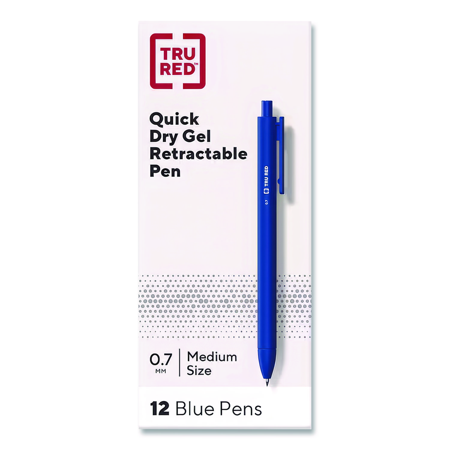 Quick Dry Gel Pen, Retractable, Medium 0.7 mm, Blue Ink, Blue Barrel, Dozen