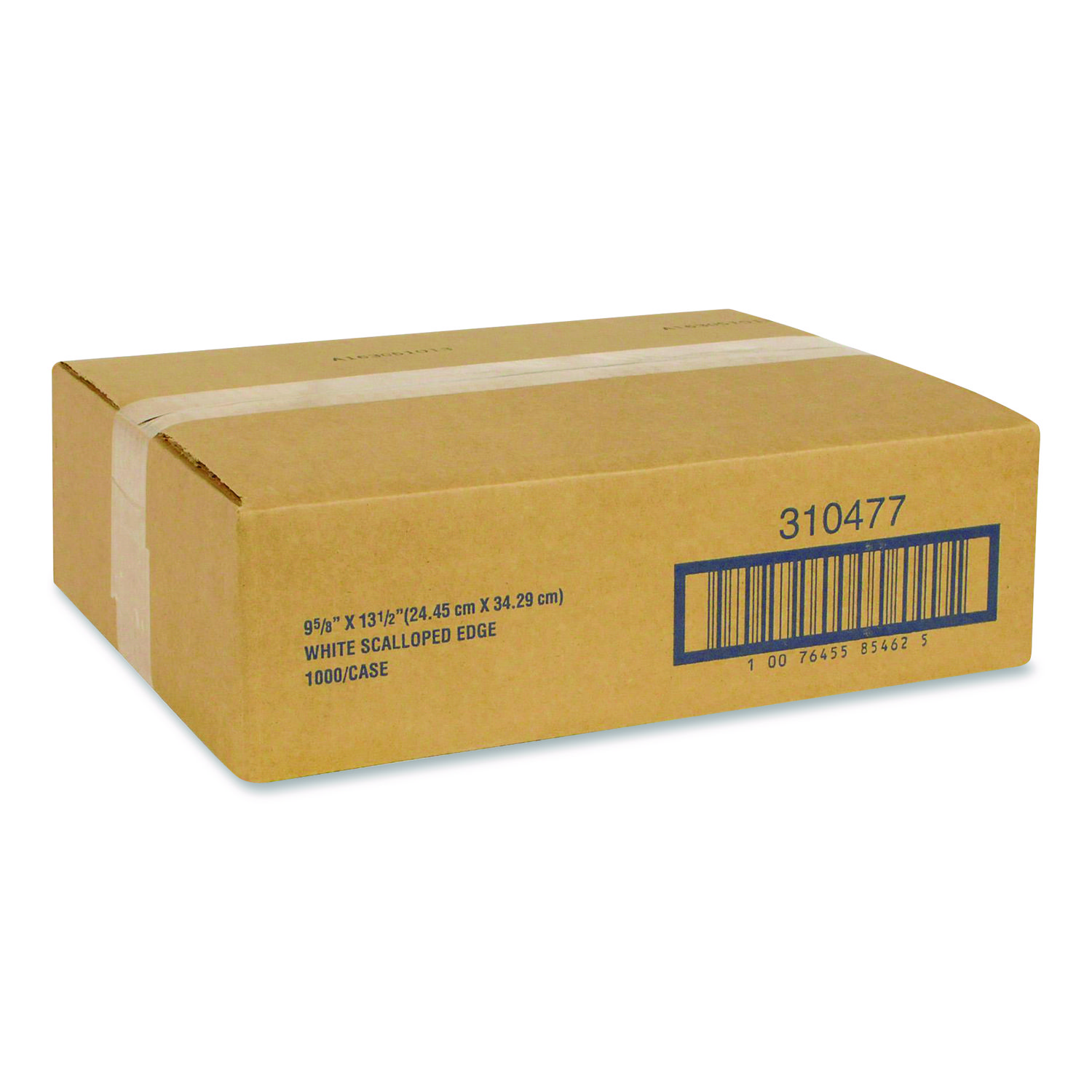 Placemats, Smooth Surface, Scalloped Edges, 13.5" x 9.63", White, 1,000/Carton