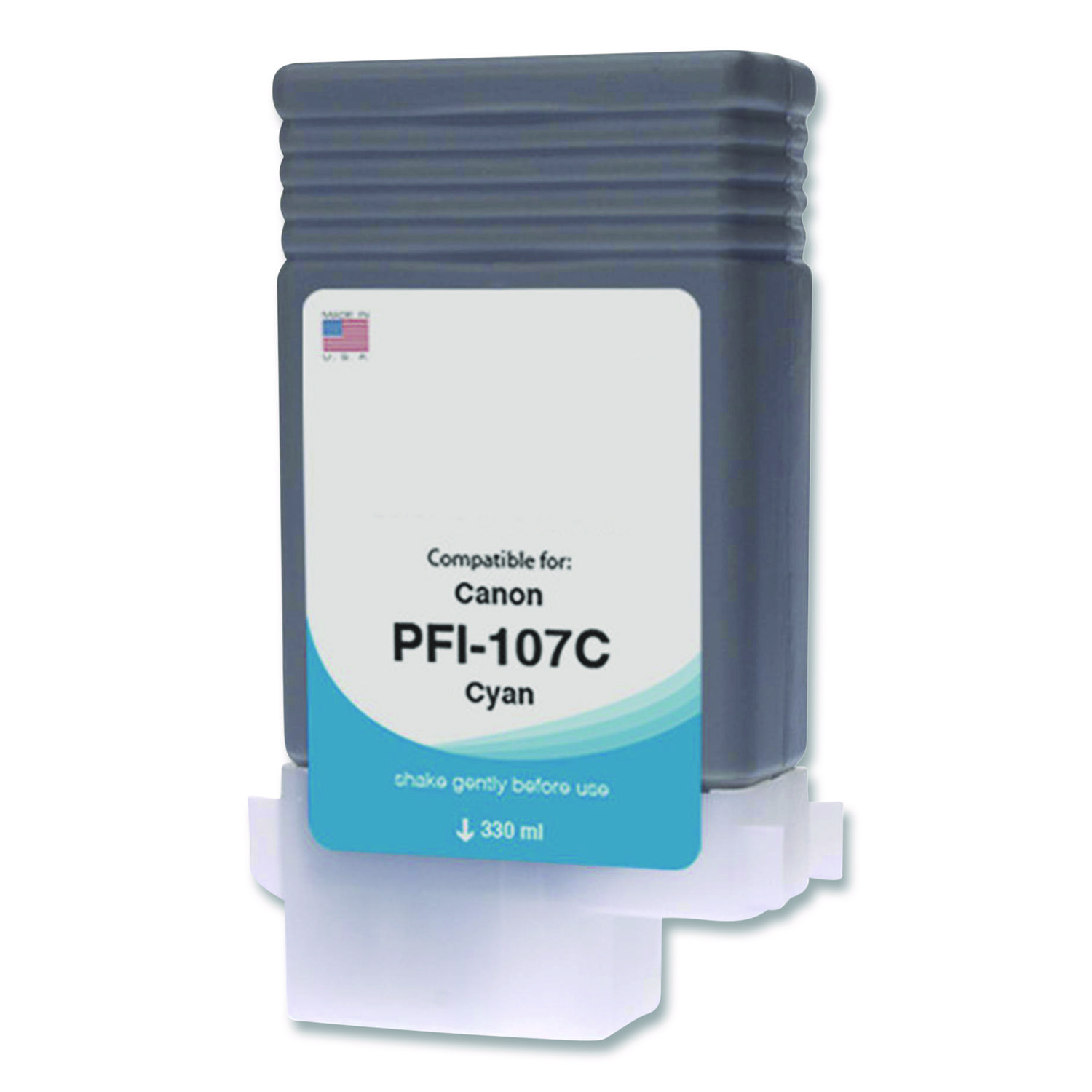 Compatible Cyan Ink, Replacement for PFI-107 (6706B001AA), 130 mL
